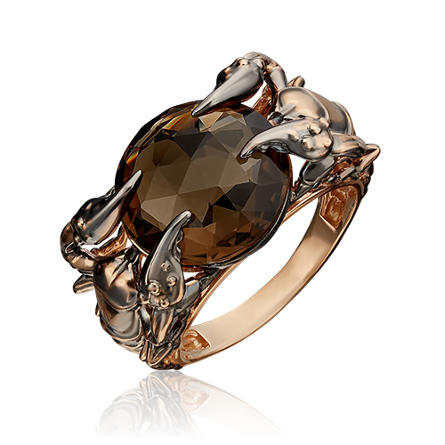 Кольцо из красного золота с кварцем р. 18,5 PLATINA jewelry