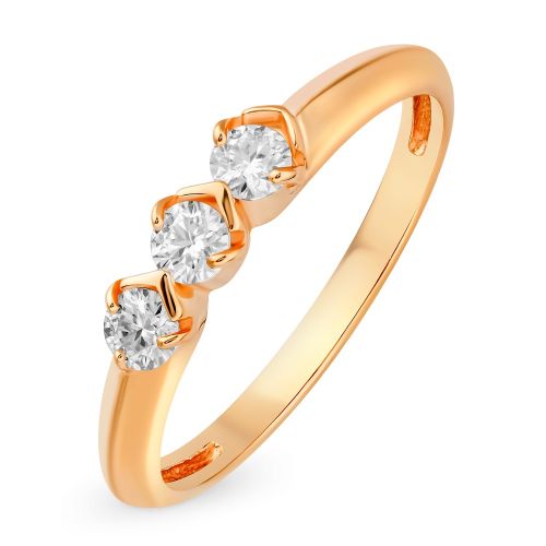 Кольцо из красного золота с муассанитом р. 16,5 585Gold