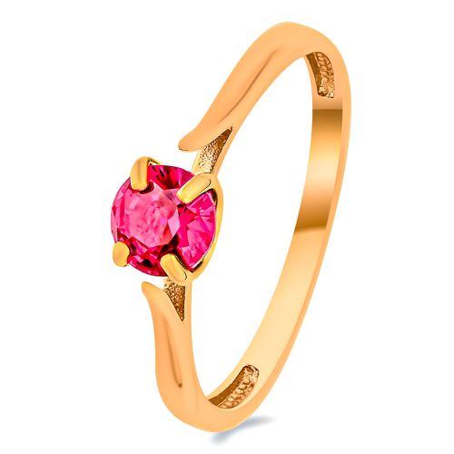 Кольцо из красного золота с рубином искусственным р. 17 585Gold