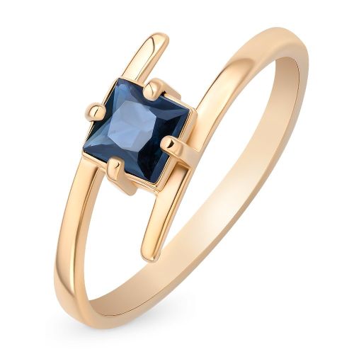 Кольцо из красного золота с сапфиром р. 15,5 585Gold