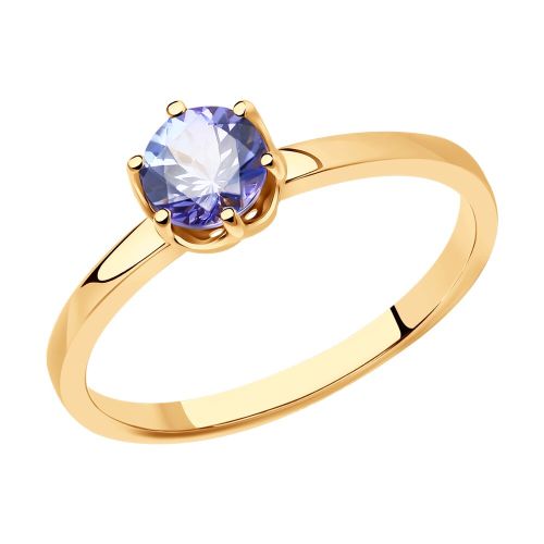Кольцо из красного золота с танзанитом р. 18 SOKOLOV Diamonds