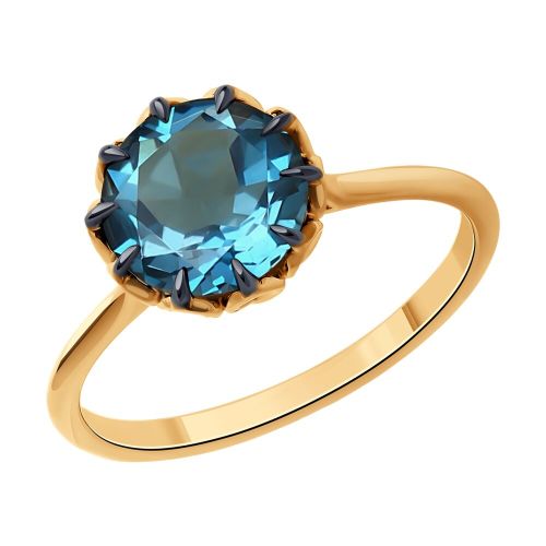 Кольцо из красного золота с топазом р. 17.5 Diamant