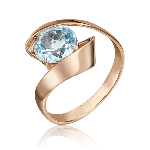 Кольцо из красного золота с топазом р. 17,5 PLATINA jewelry