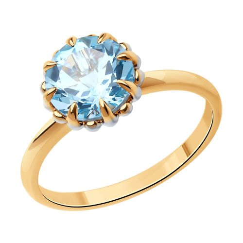 Кольцо из красного золота с топазом р. 18 Diamant