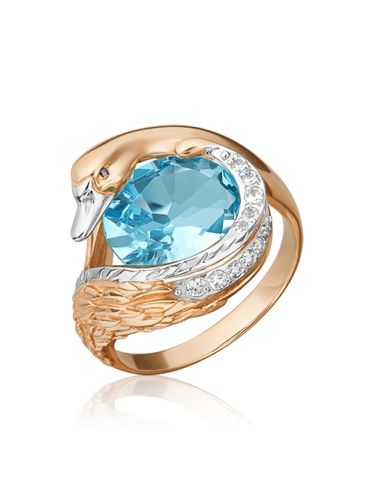 Кольцо из красного золота с топазом р. 18 PLATINA jewelry