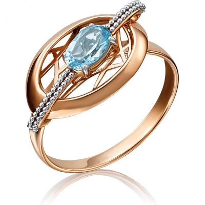 Кольцо из красного золота с топазом р. 19 PLATINA jewelry