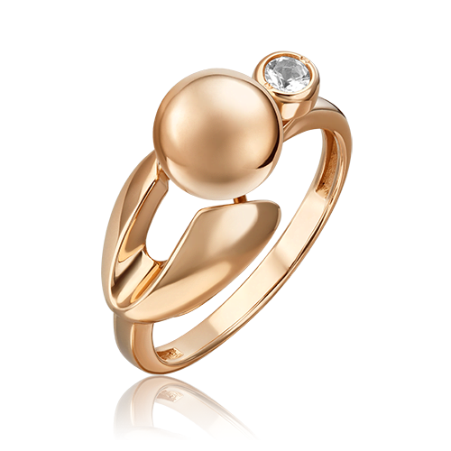 Кольцо из красного золота с топазом р.19 PLATINA jewelry 01-5513-00-201-111
