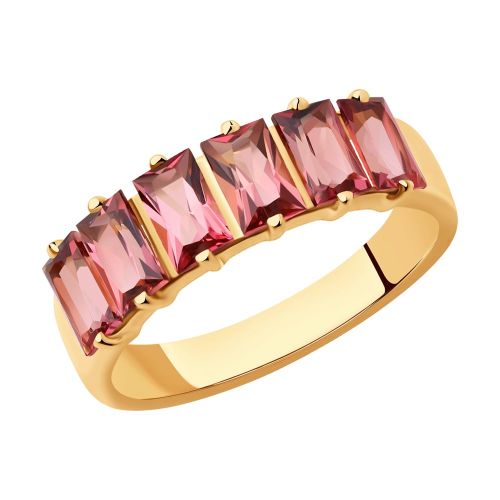 Кольцо из красного золота с турмалином р. 16,5 SOKOLOV Diamonds