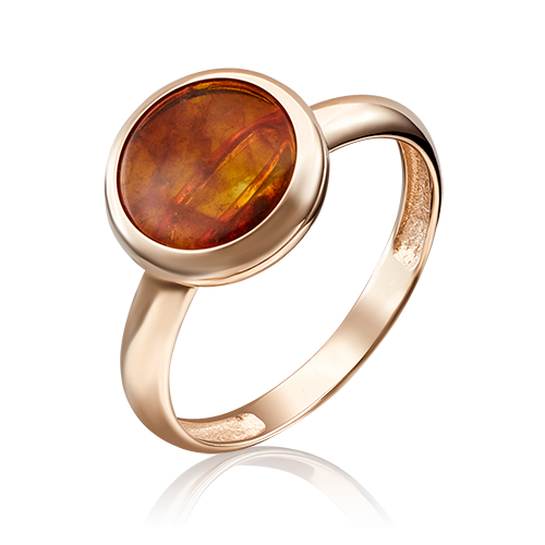 Кольцо из красного золота с янтарем р.19 PLATINA jewelry 01-5164-00-271-1110-46