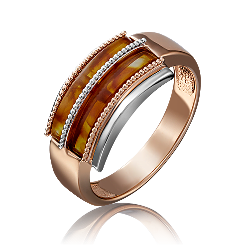 Кольцо из красного золота с янтарем р.20 PLATINA jewelry 01-5169-00-271-1110-46