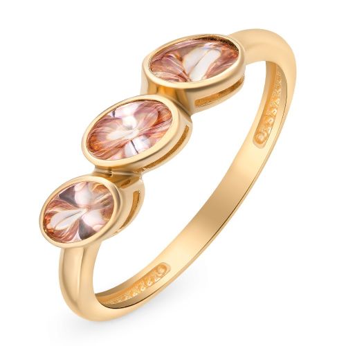 Кольцо из красного золота со Swarovski р. 15,5 585Gold