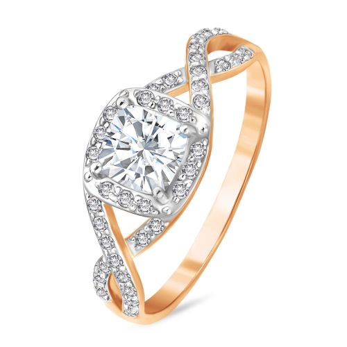 Кольцо из красного золота со Swarovski р. 19,5 585Gold