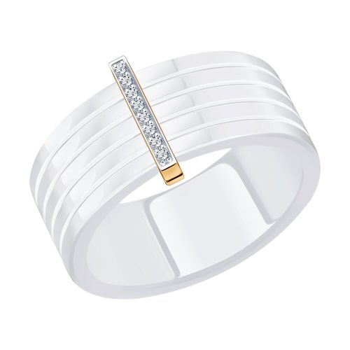 Кольцо из красного золота/керамики р. 18,5 SOKOLOV Diamonds