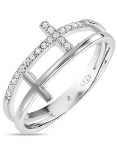 Кольцо из серебра р. 17,5 MIUZ Diamonds (Московский ювелирный завод
