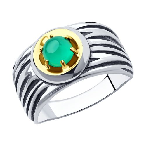Кольцо из серебра с агатом р. 17 Diamant