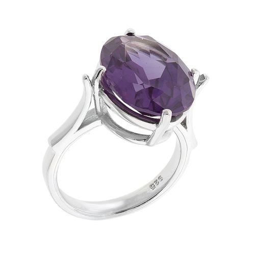 Кольцо из серебра с александритом искусственным р. 18,5 Balex Jewellery