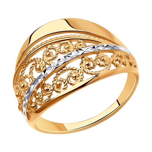 Кольцо из серебра с алмазной гранью р.17.5 Diamant