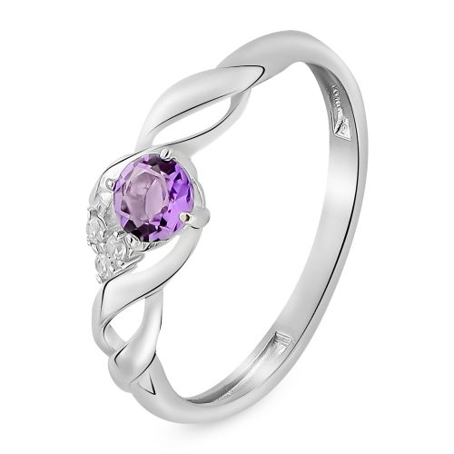 Кольцо из серебра с аметистом р. 16,5 585Gold