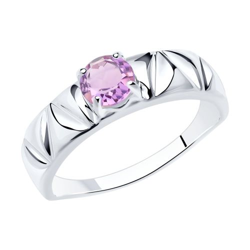 Кольцо из серебра с аметистом р. 17 Diamant