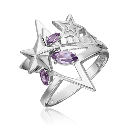 Кольцо из серебра с аметистом р.17.5 PLATINA jewelry 01-5470-00-203-0200-69