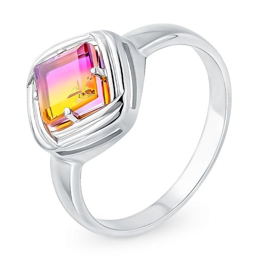 Кольцо из серебра с аметрином искусственным р. 18,5 585Gold