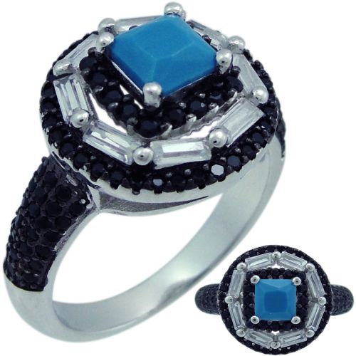 Кольцо из серебра с бирюзой р. 17 Balex Jewellery