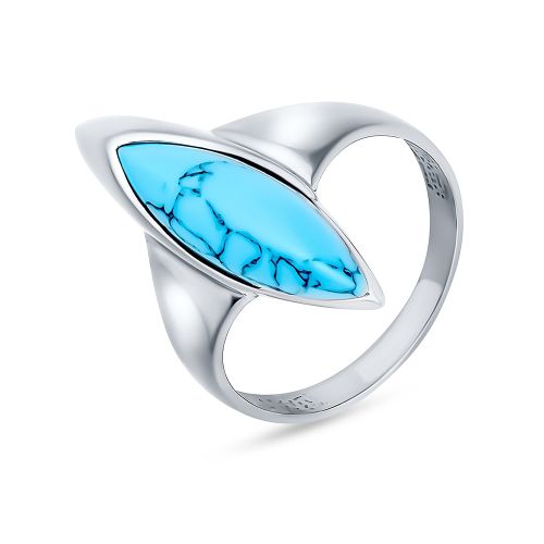 Кольцо из серебра с бирюзой р. 18,5 585Gold
