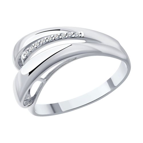 Кольцо из серебра с бриллиантом р. 17,5 Diamant