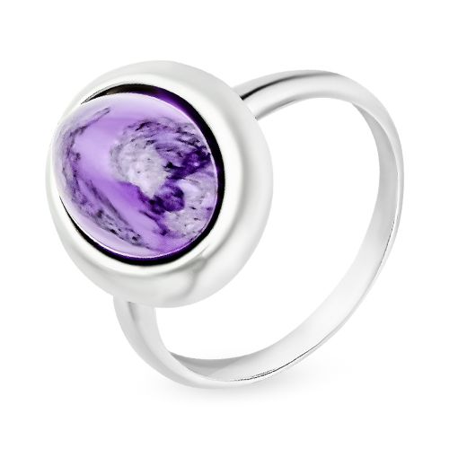Кольцо из серебра с чароитом р. 18,5 585Gold