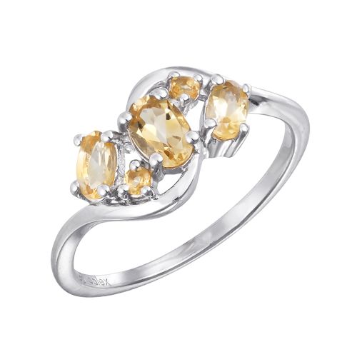 Кольцо из серебра с цитрином р. 18.5 Balex Jewellery