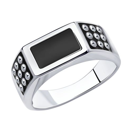 Кольцо из серебра с эмалью р. 22,5 Diamant