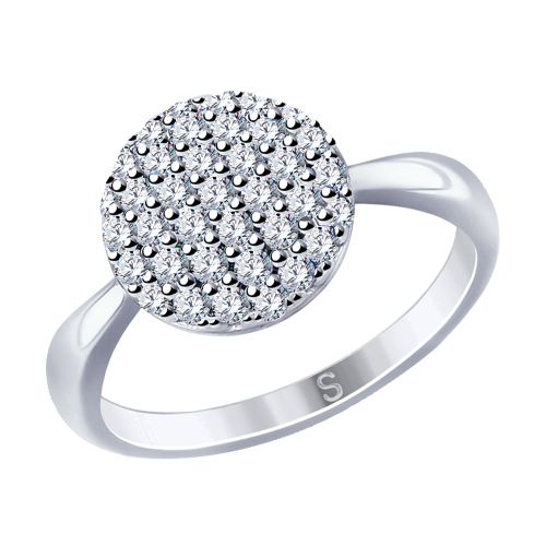 Кольцо из серебра с фианитами р.17 Diamant