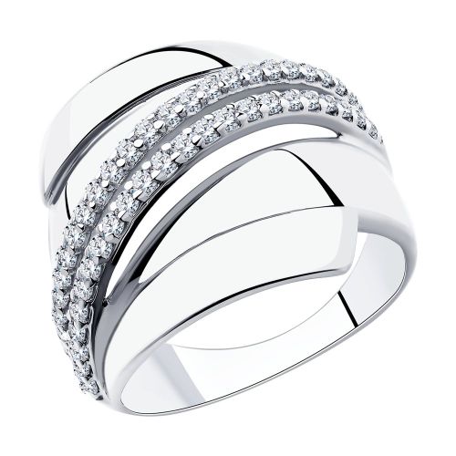 Кольцо из серебра с фианитами р.19 Diamant