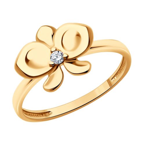 Кольцо из серебра с фианитом р. 16 Diamant