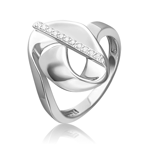 Кольцо из серебра с фианитом р. 17,5 PLATINA jewelry
