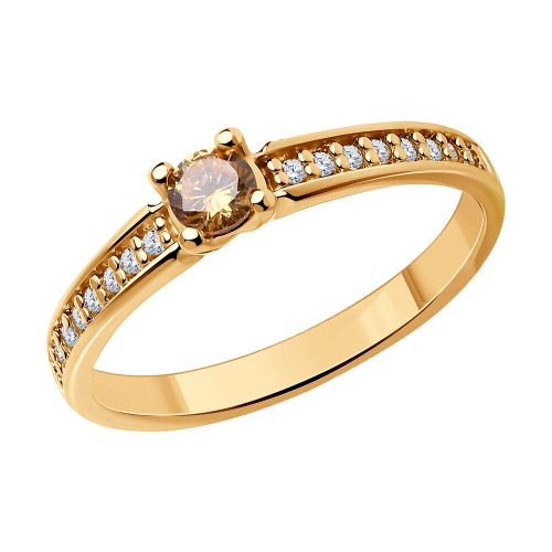 Кольцо из серебра с фианитом р. 18.5 Diamant