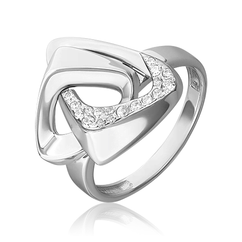Кольцо из серебра с фианитом р. 19 PLATINA jewelry