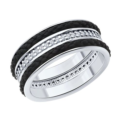 Кольцо из серебра с фианитом р. 19.5 Diamant