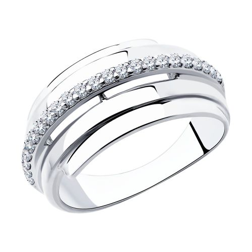 Кольцо из серебра с фианитом р. 20 Diamant