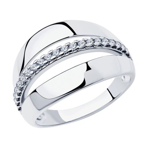 Кольцо из серебра с фианитом р. 20,5 Diamant