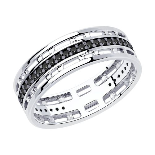 Кольцо из серебра с фианитом р. 22,5 Diamant