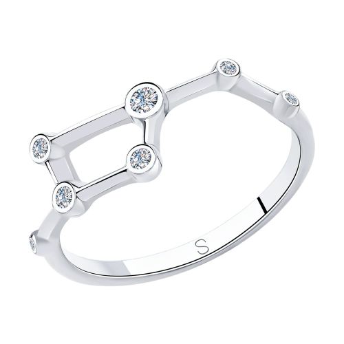 Кольцо из серебра с фианитом р.19 SKLV