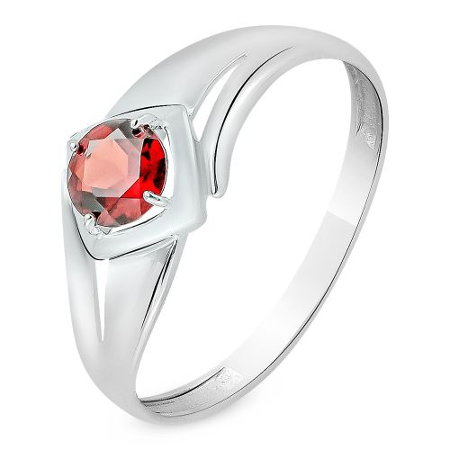 Кольцо из серебра с гранатом/фианитом р. 17,5 585Gold