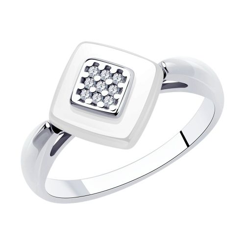 Кольцо из серебра с керамикой р. 17,5 Diamant