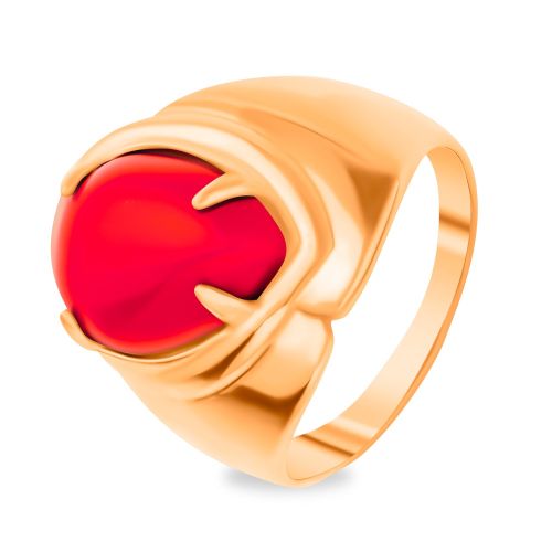 Кольцо из серебра с кораллом р. 17 585Gold