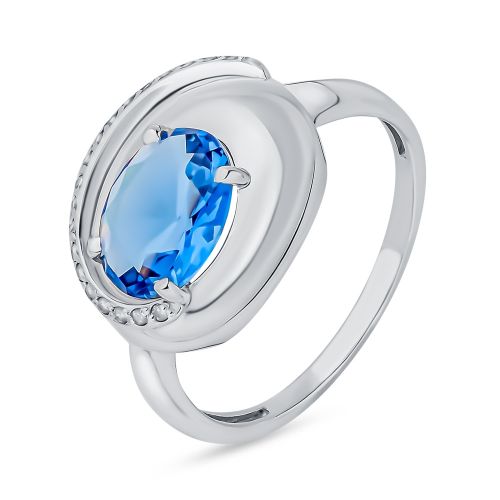 Кольцо из серебра с кристаллом ювелирным/фианитом р. 17,5 585Gold