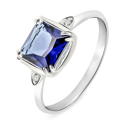 Кольцо из серебра с кристаллом ювелирным/фианитом р. 20,5 585Gold