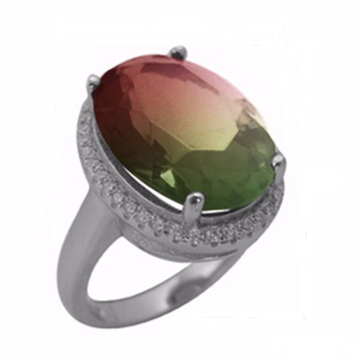 Кольцо из серебра с кварцем/фианитом р. 18 Balex Jewellery