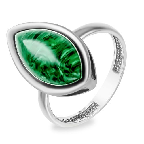 Кольцо из серебра с малахитом р. 19,5 585Gold