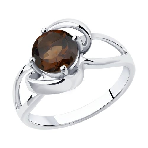 Кольцо из серебра с раухтопазом р.19 Diamant